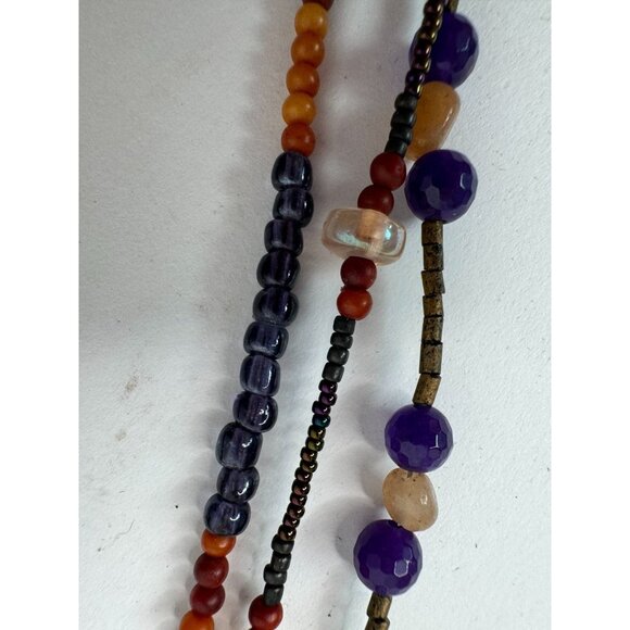 Variscite Stone Beaded Necklace With Multicolor Beads & Large Pendant - Picture 4 of 16